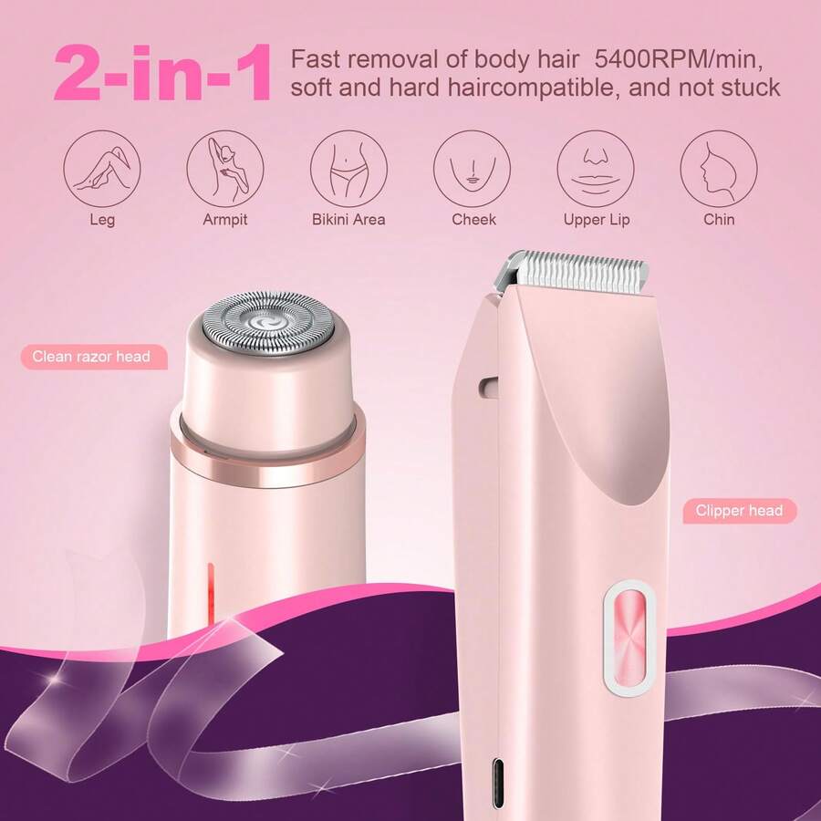 2-in-1 Waterproof Electric Shaver – USB Rechargeable Hair Trimmer for Men & Women