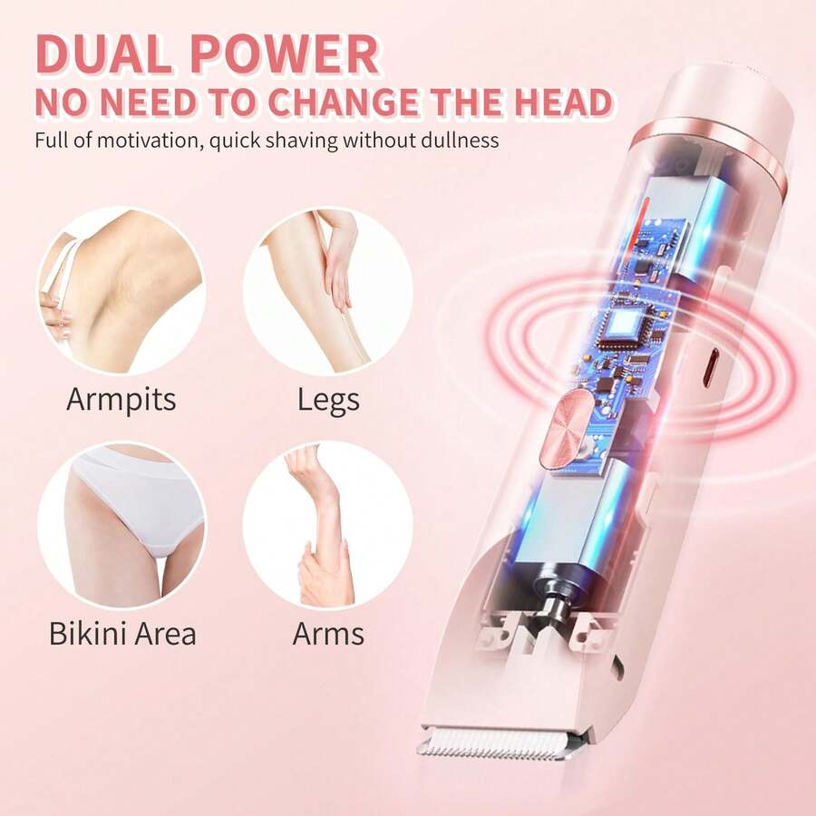 2-in-1 Waterproof Electric Shaver – USB Rechargeable Hair Trimmer for Men & Women