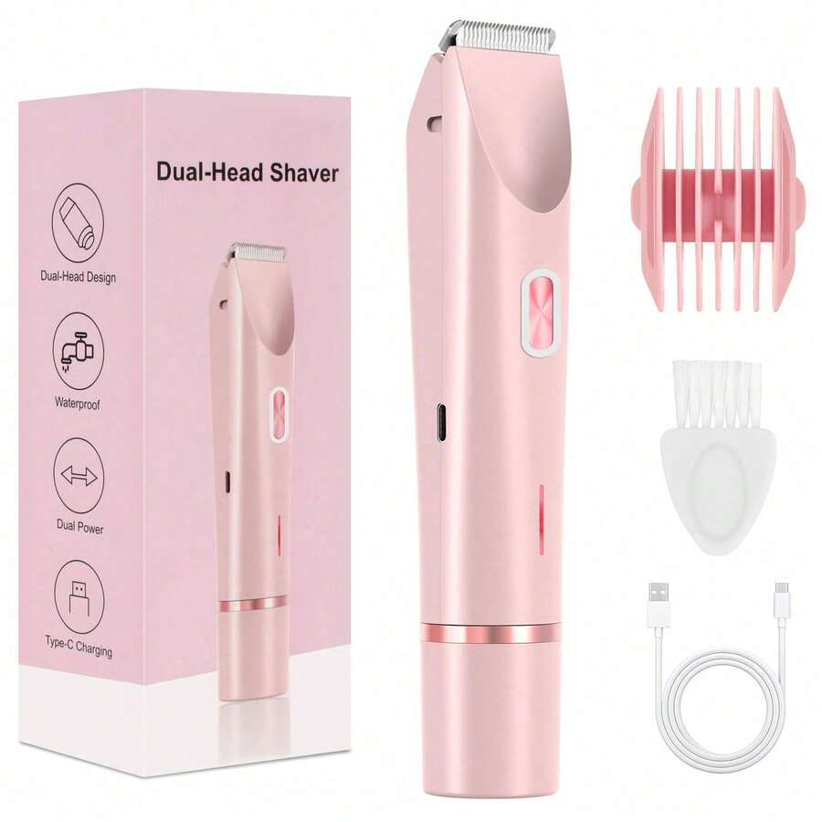 2-in-1 Waterproof Electric Shaver – USB Rechargeable Hair Trimmer for Men & Women