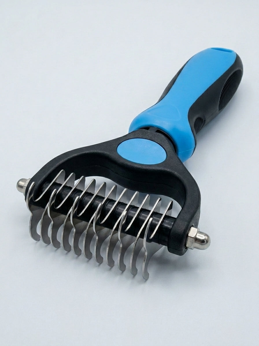 Pet Deshedding Fur Remover Brush for Dogs & Cats – Gentle – Removes Loose Fur, Knots & Shedding Hair