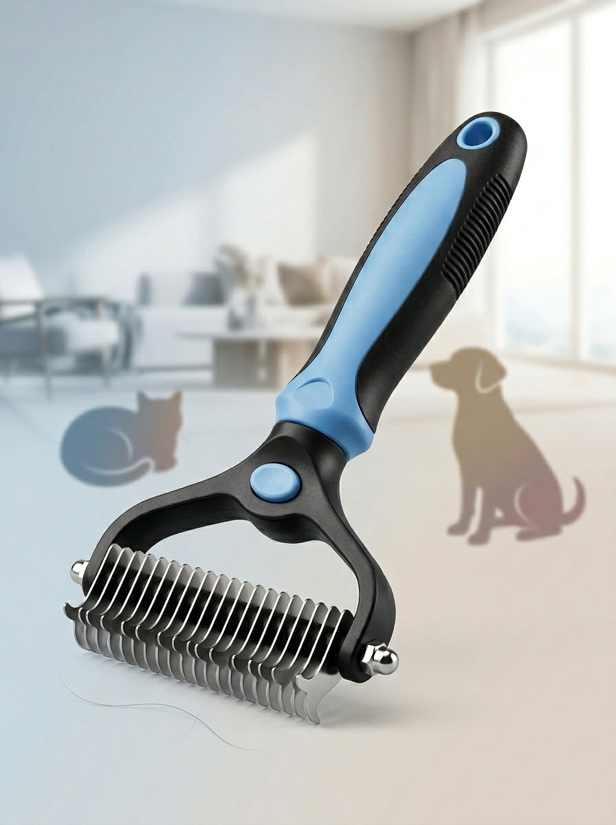 Pet Deshedding Fur Remover Brush for Dogs & Cats – Gentle – Removes Loose Fur, Knots & Shedding Hair